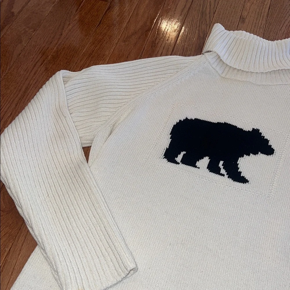 Coldwater Creek White Turtleneck Polar Bear Sweater Women’s Size Large - Picture 3 of 8